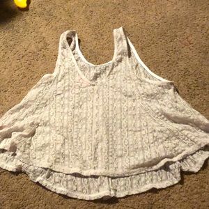 Cream lace crop top